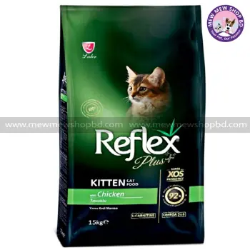 Reflex Plus (Green) Chicken Kitten Dry Food 15 Kg