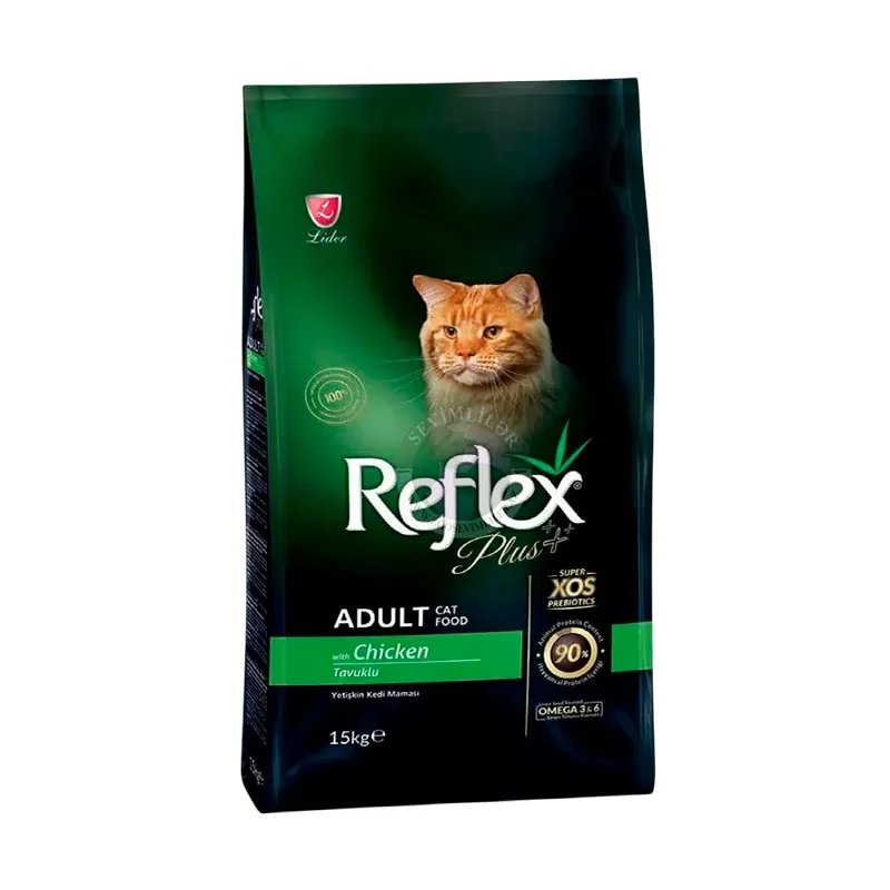 Reflex Plus (Green) Chicken - Adult Dry Cat Food 15 Kg