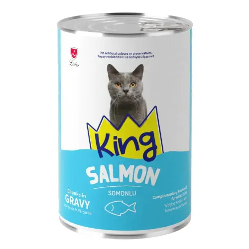 King Cat Gravy Salmon Wet Food Can 400g