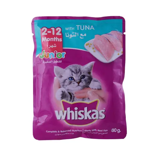 Whiskas Junior Tuna Jelly Pouch 80g by Whiskas — Cat Wet Food — Pet Glow Qatar