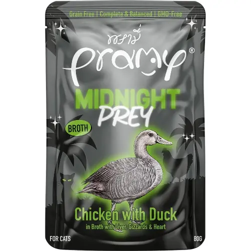 Pramy Midnight Prey Chicken Duck 80g by Pramy — Cat Wet Food — Pet Glow Qatar