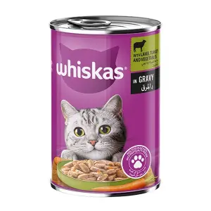 Whiskas Lamp Turkey Veg Gravy Tin 400g by Whiskas — Cat Wet Food — Pet Glow Qatar