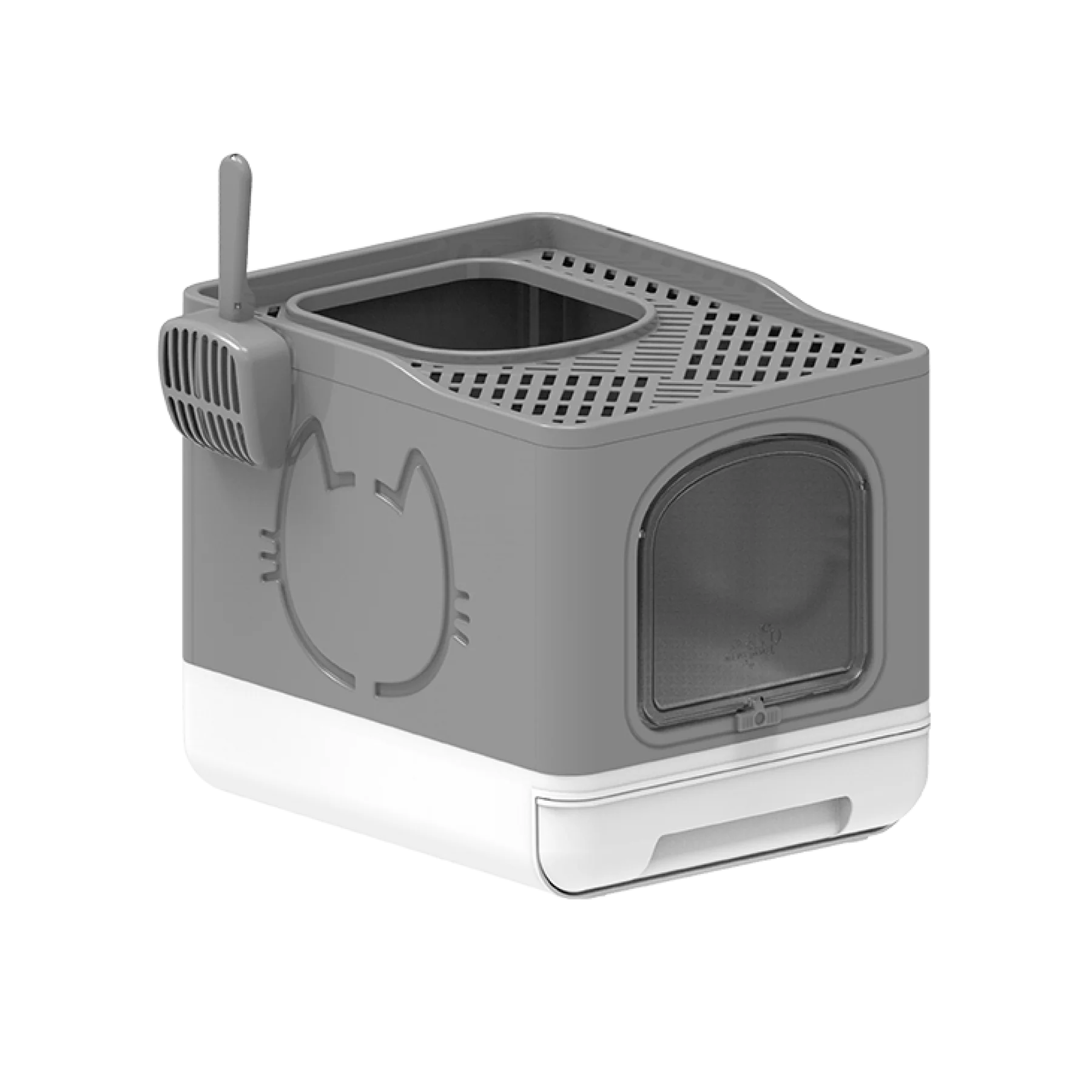 Go Fresh Foldable Cat Litter Box Grey