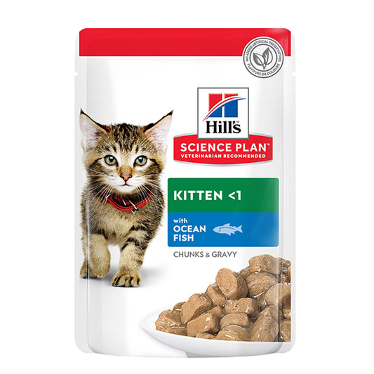 Hill's Kitten Food Wet Ocean Fish Pouch 85g pet product in Qatar