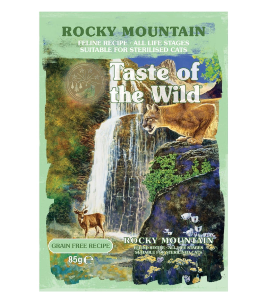 Taste of the Wild Rocky Mountain Chunks in Gravy Cat Wet Food Pouch 85g pet product in Qatar