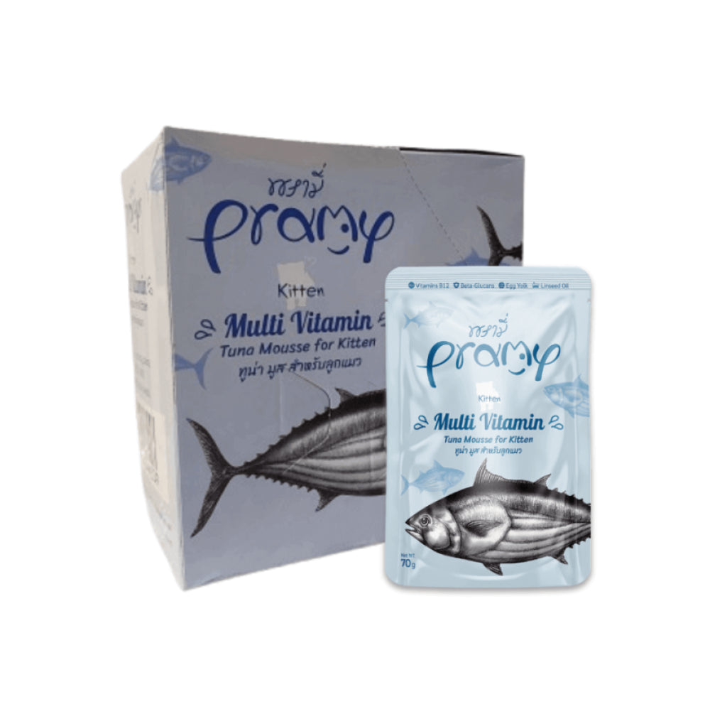 Pramy Multi Vitamin Tuna Mousse for Kitten 70g x 12 Pcs pet product in Qatar