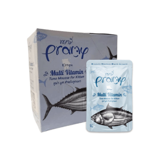 Pramy Multi Vitamin Tuna Mousse for Kitten 70g x 12 Pcs pet product in Qatar