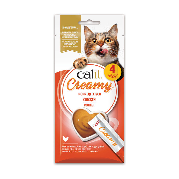 Catit Creamy Chicken Cat 4 pcs Treats - 40g x 12 Pcs Box pet product in Qatar