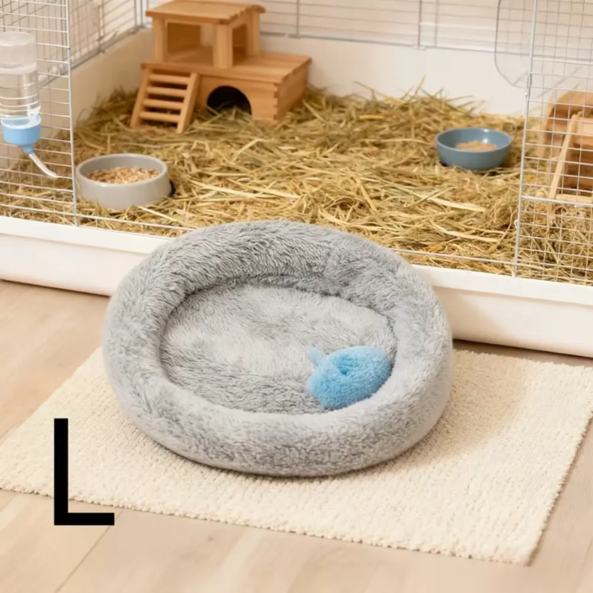 Plush Guinea Pig & Hamster Warm Nest – Grey