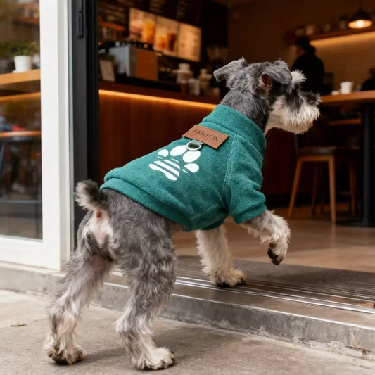 Paw Print Dog Sweater – Grey | L (37×29×35cm) pet product in Qatar
