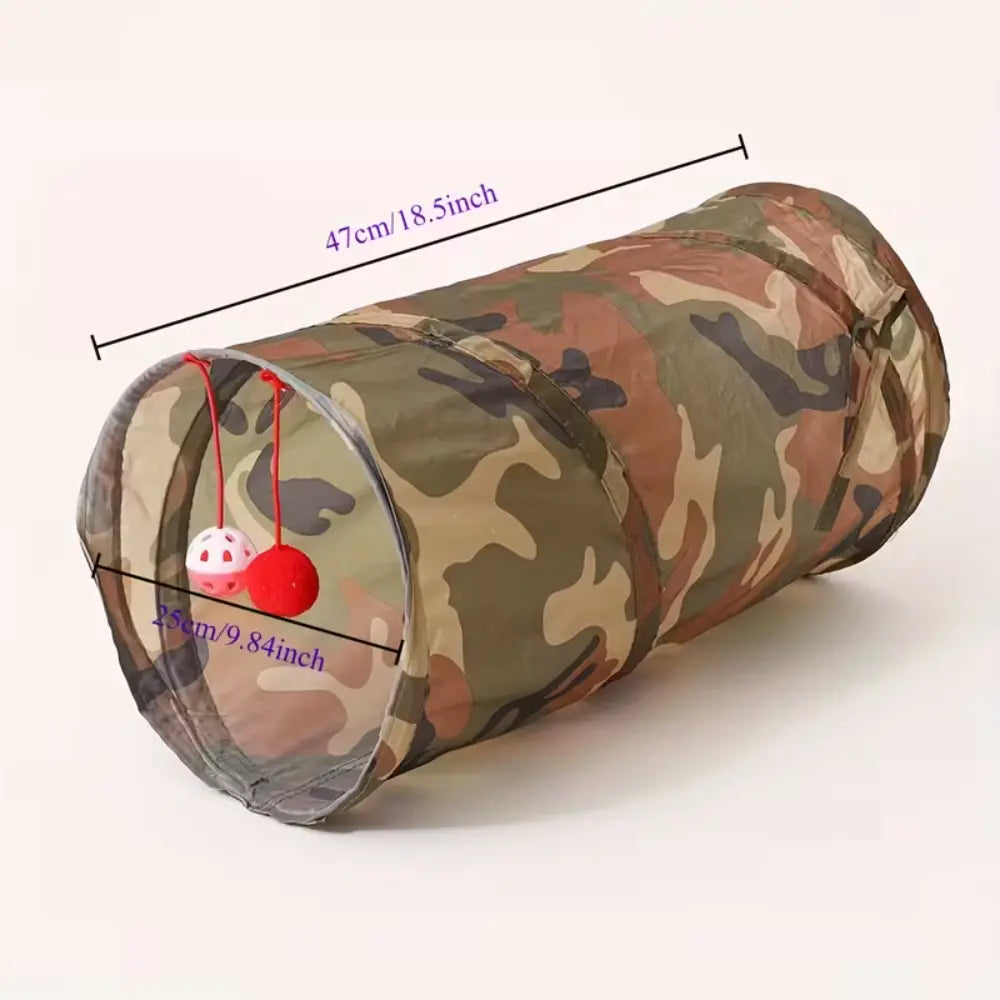 Foldable Cat Tunnel Toy – Camouflage | 47×25cm pet product in Qatar
