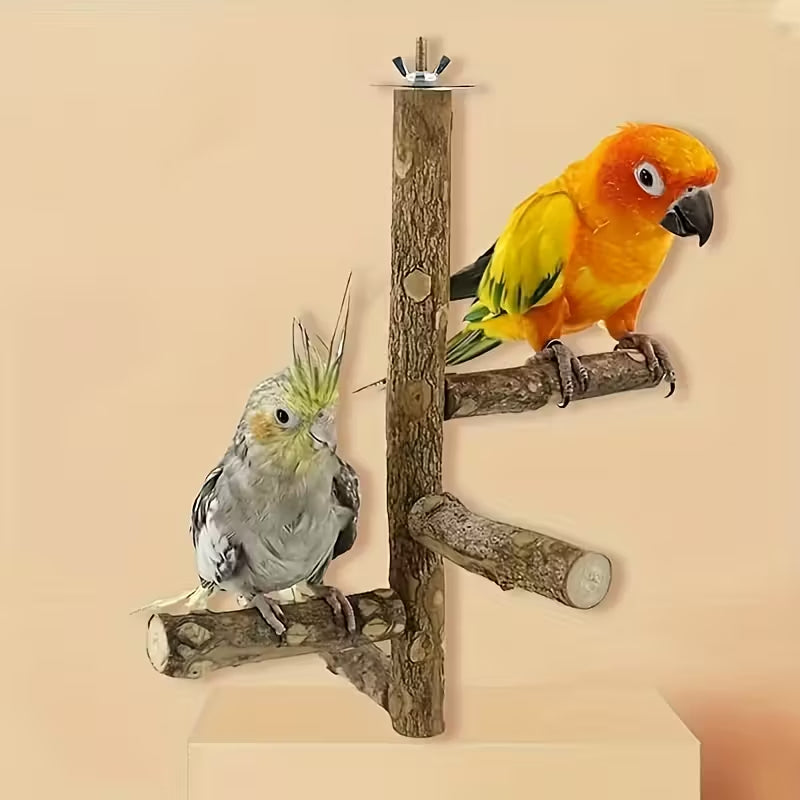 Wood Bird double hanging stand