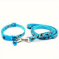 Geometric Dog Collar Leash Set (Sky Blue)