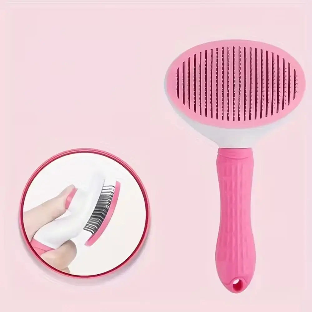 Floating Hair One Click Hair Removal Comb Pink pet product in Qatar