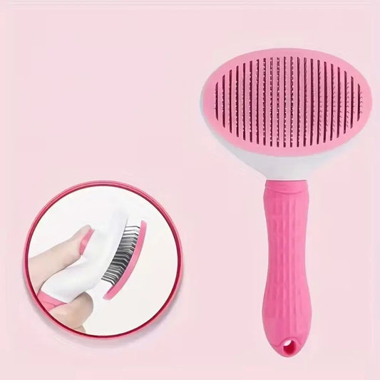 Floating Hair One Click Hair Removal Comb Pink pet product in Qatar