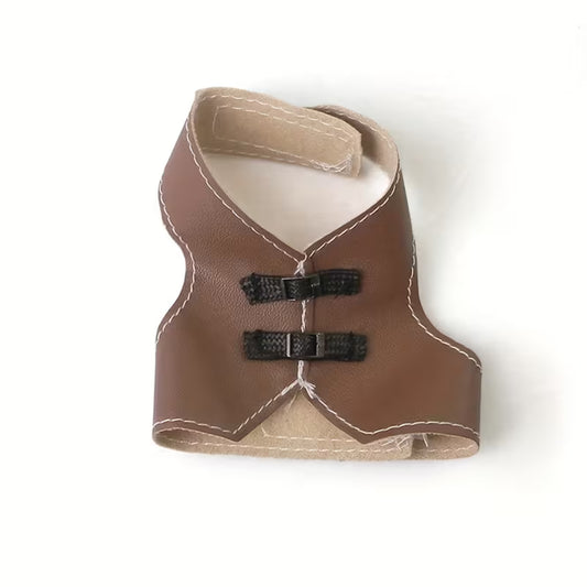 Small Bird Vest Pet Jacket With Patch – Medium Brown pet product in Qatar