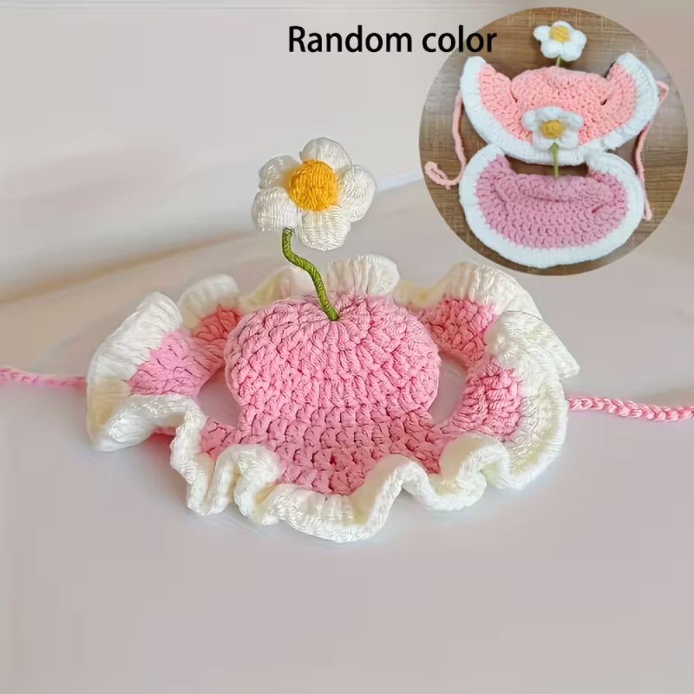 Rodafn Floral Cat Party Hat – Medium Pink pet product in Qatar