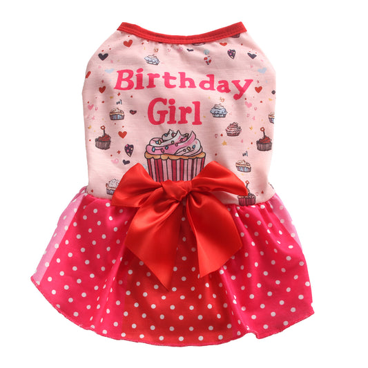Cat Birthday Dress Cake Print Small Size