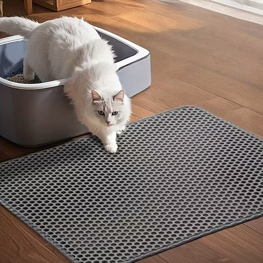 Cat Litter Mat Double Layer – Grey 75x55cm – Easy Clean Design