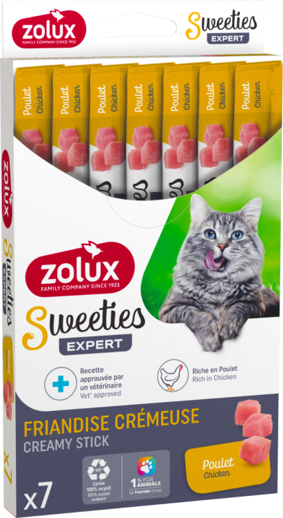 Zolux Sweeties Creamy Chicken Cat Treat 7pcs pet product in Qatar