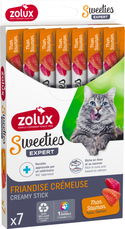 Zolux Sweeties Creamy Tuna Salmon  Cat Treat - 7pcs pet product in Qatar