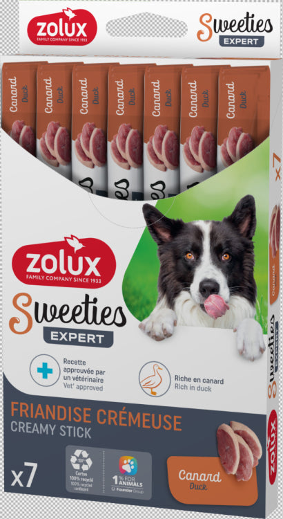 Zolux Sweeties Creamy Stick for Dogs Duck 7 pcs box pet product in Qatar