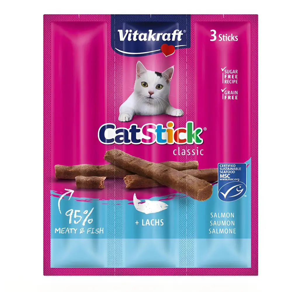 Vitakraft Sticks Mini Salmon & Trout Cat Wet Food 18g pet product in Qatar
