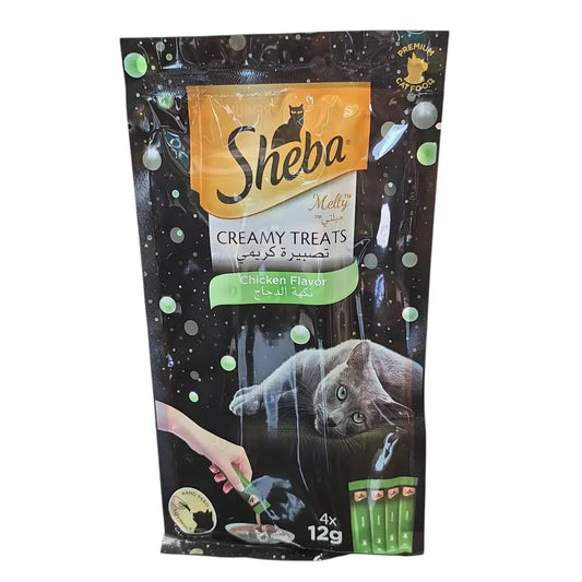Sheba Melty Chicken Flavor Creamy Cat Treats 4 X 12g pet product in Qatar