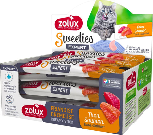 Zolux Sweeties Creamy Cat Treat - Tuna & Salmon 48Pcs Box pet product in Qatar
