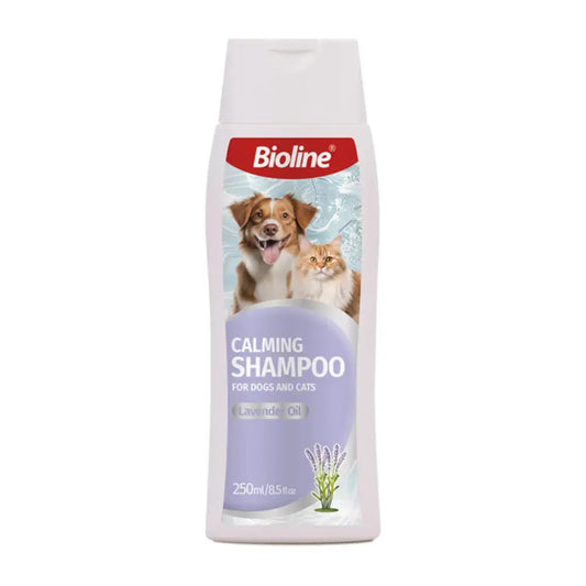 Bioline Calming Shampoo For Dogs And Cats Lavender Oil 250Ml pet product in Qatar