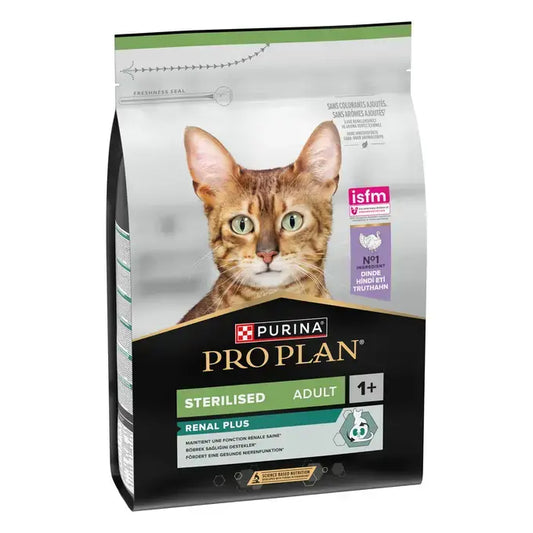 Pro Plan Sterilised Adult Renal Plus Dry Cat food Turkey,3kg pet product in Qatar