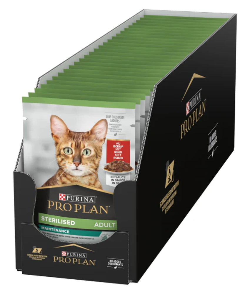 Purina Pro Plan Sterilised Beef In Gravy Adult Wet Cat  85g pet product in Qatar