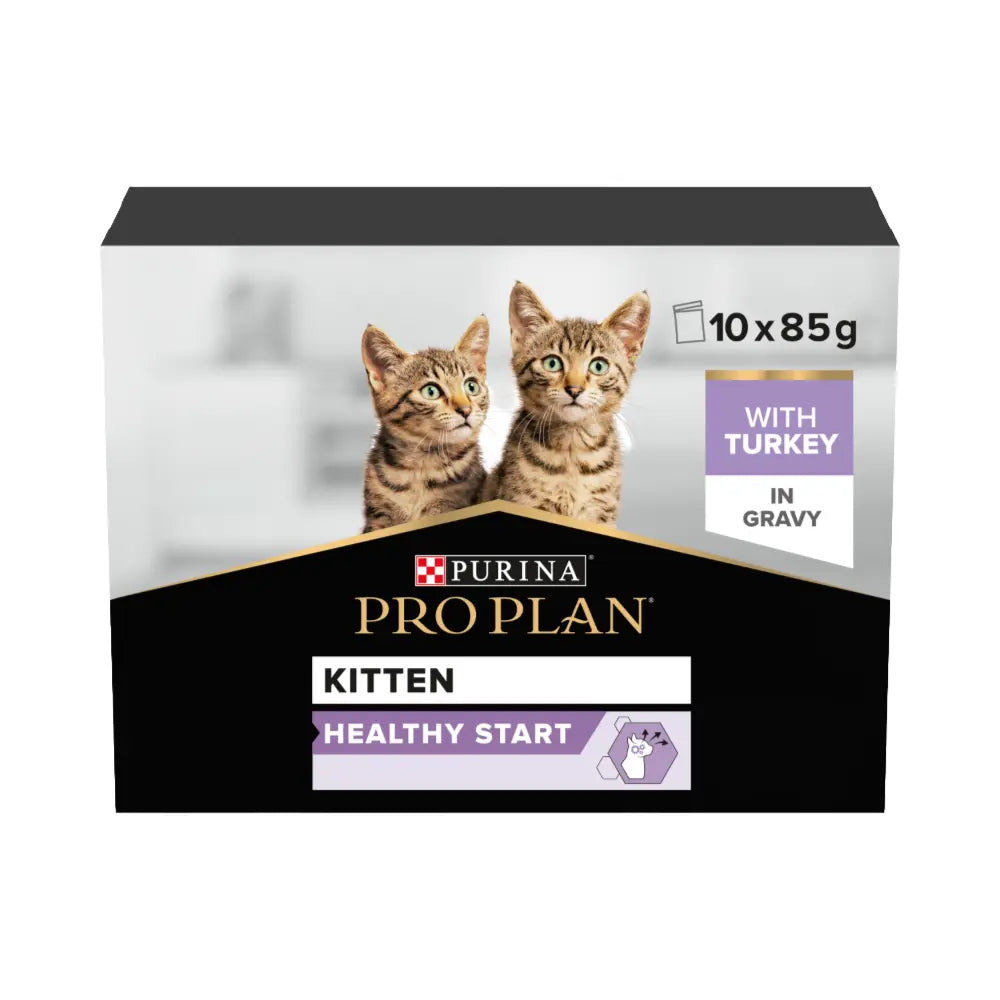 Purina Pro Plan Kitten Turkey In Gravy Cat Wet Food 85g x 10 pet product in Qatar