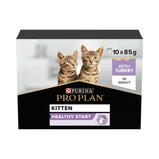 Purina Pro Plan Kitten Turkey In Gravy Cat Wet Food 85g x 10 pet product in Qatar
