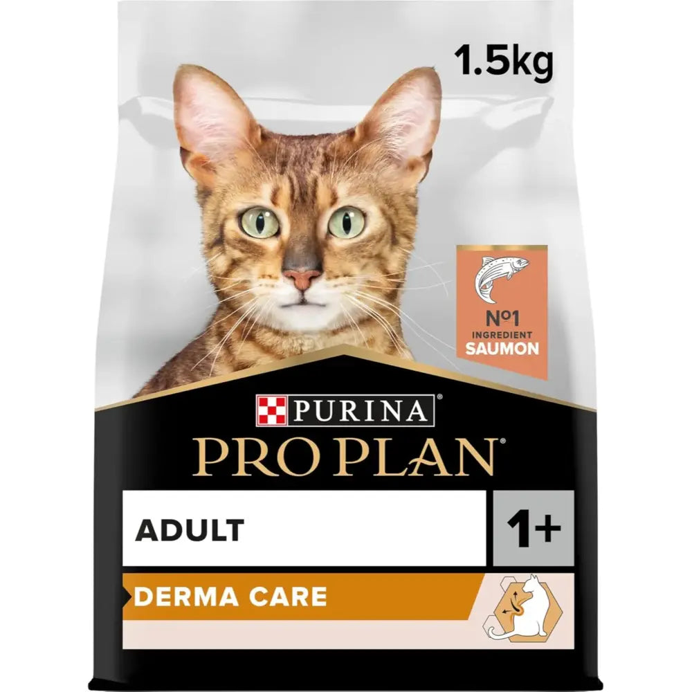 Purina Pro Plan Adult Derma Care Dry Cat Food Salmon 1.5 Kg pet product in Qatar