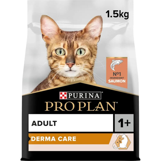 Purina Pro Plan Adult Derma Care Dry Cat Food Salmon 1.5 Kg pet product in Qatar