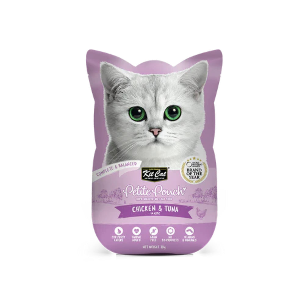 Kit Cat Petite Pouch Chicken & Tuna Cat Wet Food Pouch 70g pet product in Qatar
