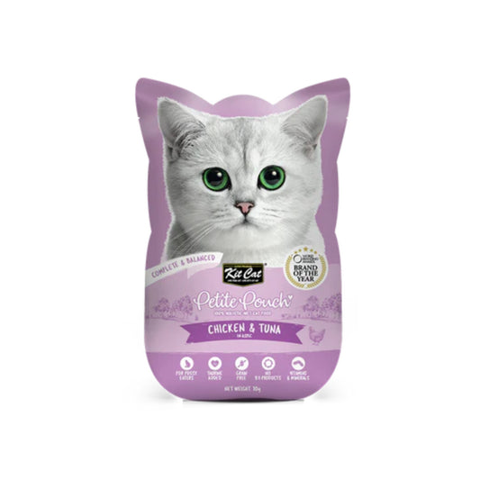 Kit Cat Petite Pouch Chicken & Tuna Cat Wet Food Pouch 70g pet product in Qatar