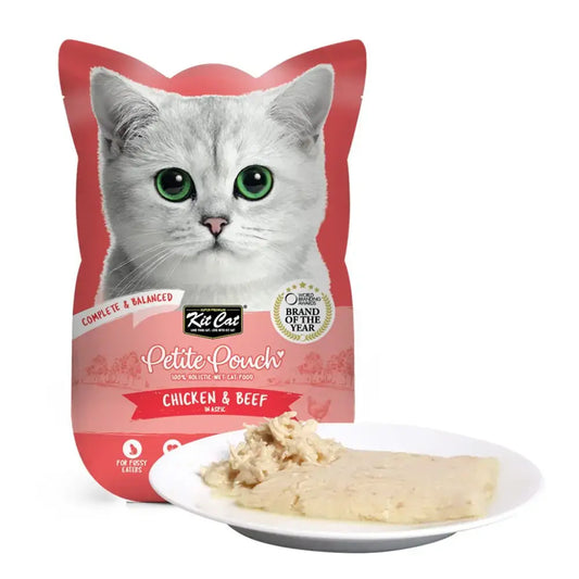 Kit Cat Petite Chicken & Beef Cat Wet Food Pouch 70g pet product in Qatar