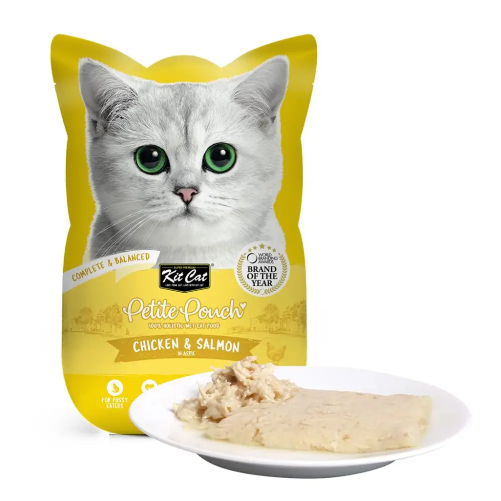 Kit Cat Petite Pouch Chicken & Salmon Cat Wet Food Pouch 70g pet product in Qatar