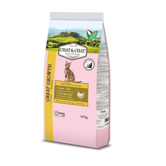 Expert Chat & Chat Kitten - Chicken Pollo Dry Food 14Kg pet product in Qatar