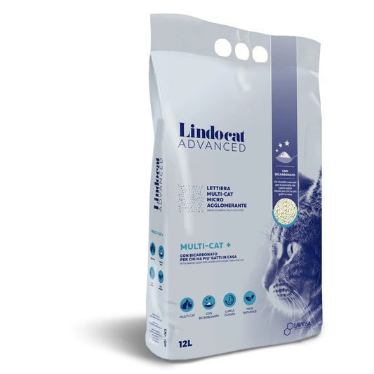 LindoCat White Bentonite Advanced Multi-Cat + Fragrance-free Cat Litter 12L  pet product in Qatar