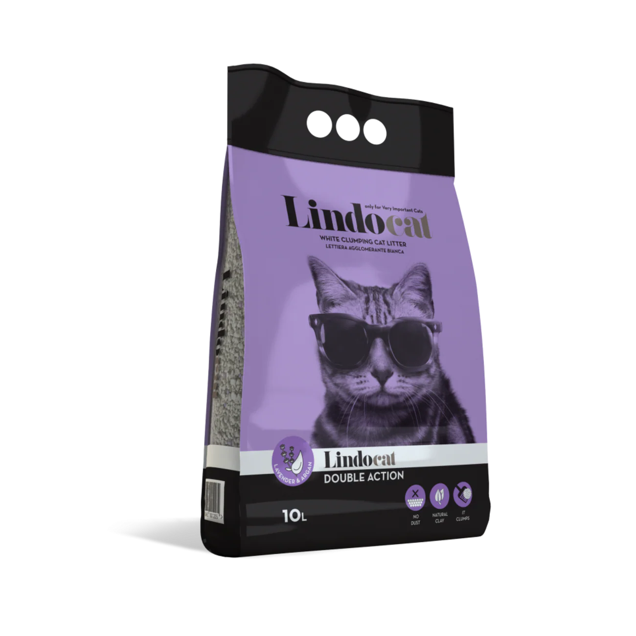 LindoCat White Bentonite Double Action (Lavender) 10 L pet product in Qatar