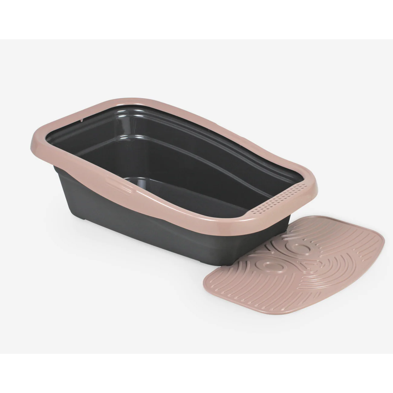 Nella Kit Cat Litter Tray with Mat Light Pink 80 x 36.5 x 18 cm pet product in Qatar