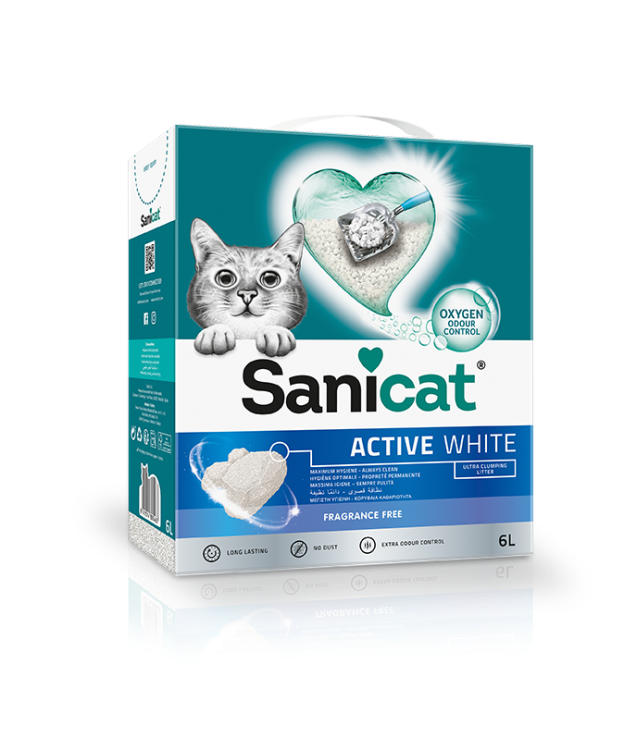 SaniCat Active White Cat Litter Unscented 6L pet product in Qatar