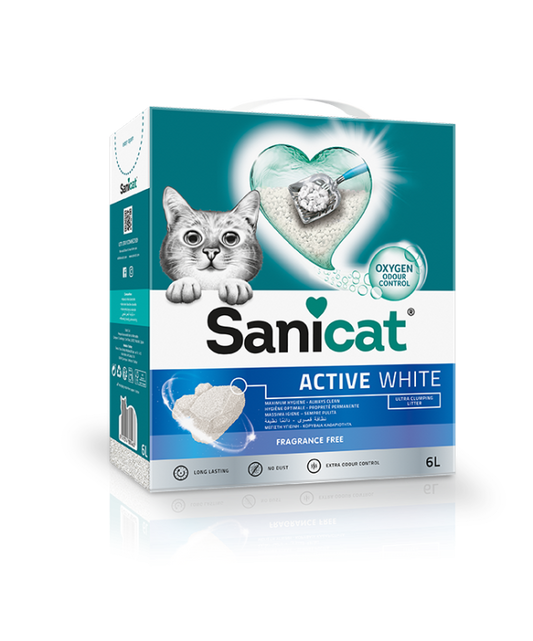SaniCat Active White Cat Litter Unscented 6L pet product in Qatar