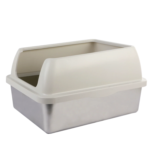 Go Fresh Enclosed Stainless Steel Cat Litter Box pet product in Qatar