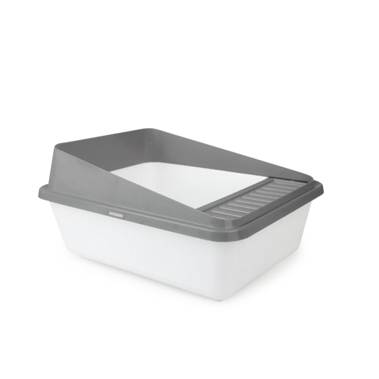 AFP Go Fresh High Back Cat Litter Box Small Grey pet product in Qatar