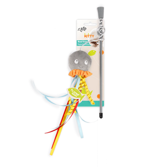 AFP Kitty Wand Octopus Grey Cat & Dog Toy pet product in Qatar