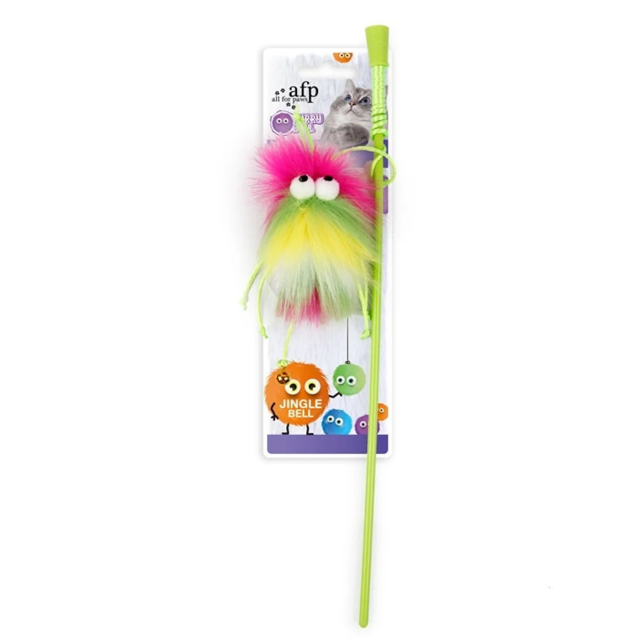 AFP Fluffer Wand Green Cat & Dog Toy pet product in Qatar